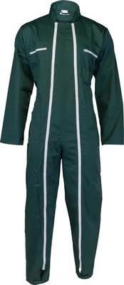Produktbild von Arbeitsanzug mit 2 Reißverschlüssen, Größe XL 52/54, 65% Polyester, 35% Baumwolle, 2 Brusttaschen mit Reißverschluss, 2 Seitentaschen, 1 Armtasche