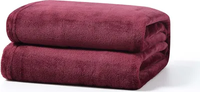 Produktbild von Kuscheldecke 220x240 cm Bordeaux 1385 Gr Wohndecke Fleecedecke Sofadecke Flauschige Winter Decke