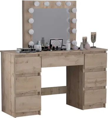 Produktbild von Schminktisch Mit Spiegel 12 Led Visagist Beti7 Eiche Wotan