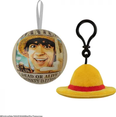 Zdjęcie produktu dla Ozdoba choinkowa One Piece - Straw Hat (z puszowym breloczkiem)