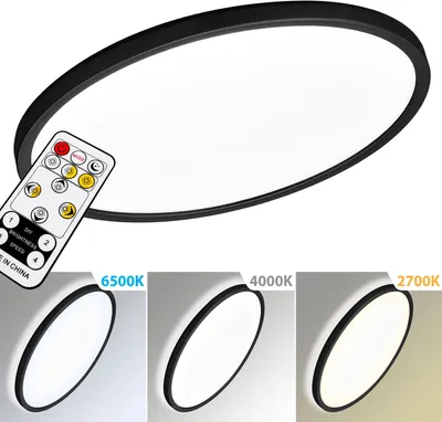 Produktbild von Runde LED Deckenleuchte LUCKY 22W-BK, CCT, Schwarz
