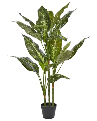 Produktbild von BELIANI Kunstpflanze Grün und Schwarz Kunststoff 110 cm Dekoration Badezimmer Wohnzimmer Schlafzimmer Indoor Künstliche Pflanze Zimmerpflanze im Topf