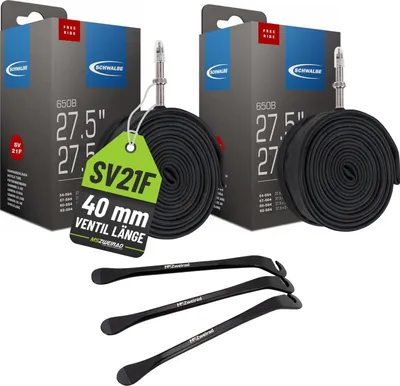 Produktbild von 2x Schwalbe Schlauch 21F SV 40mm Freeride 27,5 Zoll (54/75-584) + Reifenheber