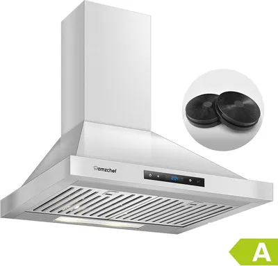 Produktbild von Dunstabzugshaube 60cm 600m³/h Abluft Umluft Wandabzugshaube Aktivkohlefilter Wandhaube Abzugshaube 3 Leistungsstufe Haube aus Edelstahl LEDBeleuchtung