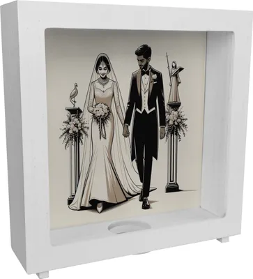 Produktbild von Hochzeitskasse Rahmen Spardose aus Holz