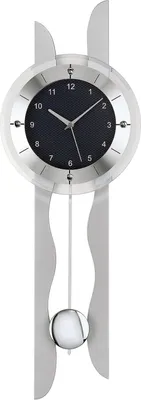 A pendulum clock against a white background.