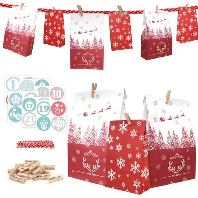 Productafbeelding van Adventskalender om te vullen met 24 geschenktassen en accessoires