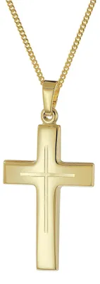 trendor 21160 Kreuz-Anhänger Gold 333/8K mit vergoldeter Herren-Silberkette 1