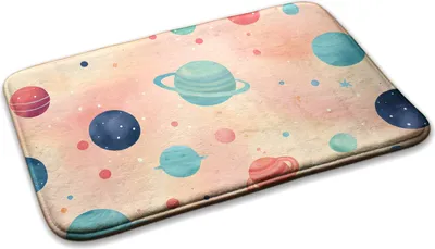 Produktbild von Kinderteppich Schlafzimmer Modern - 75 cm x 45 cm - Planeten Und Sterne
