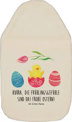 Produktbild von Mr. & Mrs. Panda Wärmflasche Küken Schlüpfen - Weiß - Geschenk, Ostergrüße, Wärmflaschen, Ei, mit Bezug, Frohe Ostern, Ostereier, gummi, Wärmekissen, naturkautschuk