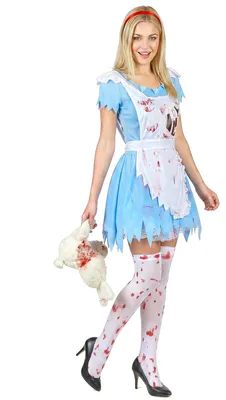 Produktbild von Alice-Horrorkostüm Halloween-Damenkostüm blau-weiss - M