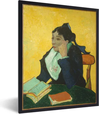 Produktbild von MuchoWow® Gerahmtes Poster L'Arlésienne - Vincent van Gogh 60x80 cm - Poster mit Schwarzem Bilderrahmen Wandposter Rahmen Foto Bilder - Premium - Wanddeko Wohnzimmer