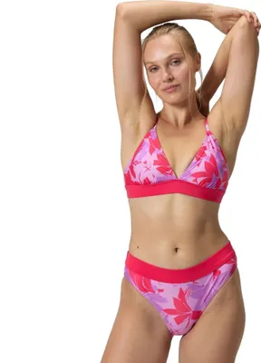Produktbild von Speedo Bedruckter gebundener Triangel-Bikini Damen rot lila Gr 42