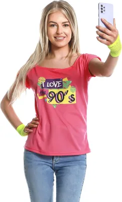 Obrázek produktu pro Tričko I love the 90's pro ženy, růžové – L
