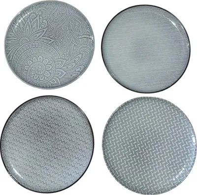 Image de Lot de 4 assiettes à entrée ou à dessert Cuator Gris