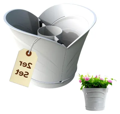 Produktbild von Blumentopf für Regenrohr Fallrohr Blumentopf Pflanzengefäß Regenrinne Fallrohrpflanzgefäß Weiß Pflanztopf für Pfosten Säulentopf Abflussrohr Hängetopf für Säule 2er Set