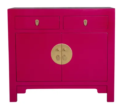 Immagine prodotto di Fine Asianliving Armadio cinese Fucsia Royale - Collezione Orientique Armadio cinese W90xD40xH80cm Armadio cinese per matrimoni Armadio orientale Mobili asiatici