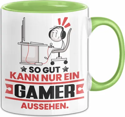 Produktbild von Gamer Geschenk Tasse So Gut Kann Nur Ein Gamer Aussehen Geschenkidee Kaffee-Becher (Grün)