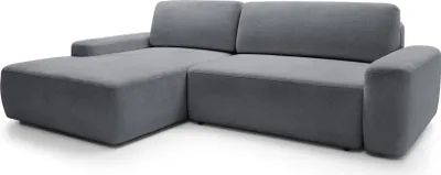 Zdjęcie produktu dla FURNLUX Narożnik Bouli szaro-czarny 264 cm / Kolor główny: szary / Wymiary: 264 x 82 x 162 cm