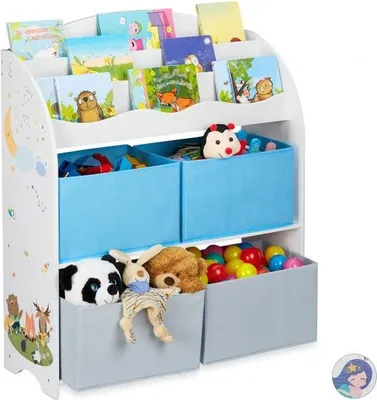 Immagine prodotto di Scaffale per bambini con 4 cassetti in tessuto