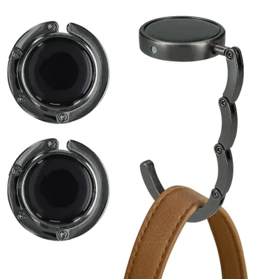 Produktbild von kwmobile Taschenhalter für Tisch - 2x Handtaschenhalter für Tisch - Taschenhaken faltbar - Taschen Aufhänger - Taschen Halter Haken - Tischhaken Set