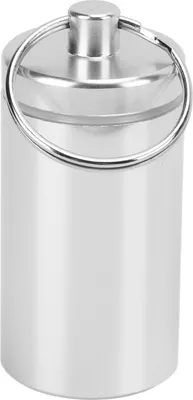 Image de Mini-porte-clés portable en aluminium pour médicaments, boîte étanche pour les voyages en plein air, le camping, cylindre en aluminium, argenté