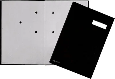 Produktbild von Unterschriftsmappe 20 Fächer Leinen schwarz Packung mit 10 Stück