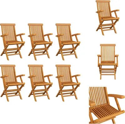 Immagine prodotto di vidaXL Sedie da giardino pieghevoli 6 pz. Legno massiccio teak - Sedie da giardino