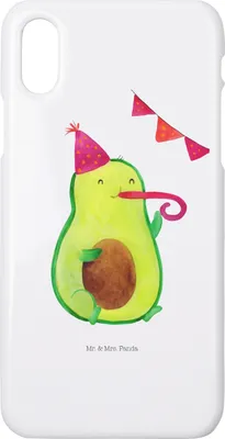 Produktbild von Mr. & Mrs. Panda Iphone 10 Handyhülle Avocado Geburtstag - Weiß - Geschenk, Handy Case, Feier, Frucht, Überraschung, X, Cover, Party