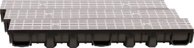 Produktbild von ScarMaxx 3m Entwässerungsrinne Bodenrinne A15 60 mm Längsstabrost Grau - 13x300x11,5cm
