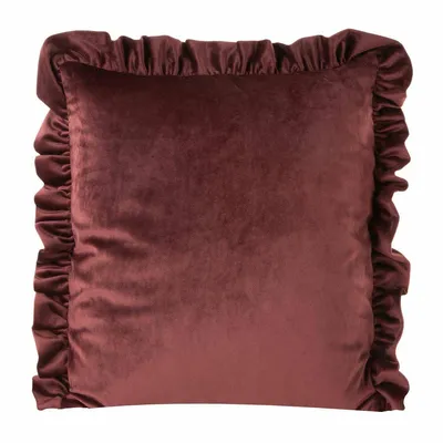 Obrázok produktu pre Obliečka na dekoračný vankúš s volánikmi 45 cm x 45 cm červená