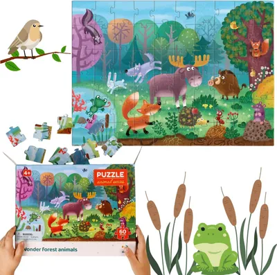 Zdjęcie produktu dla Puzzle Niesamowite Zwierzta Lene 60 Elementw Ukadanka Edukacyjna Zestaw