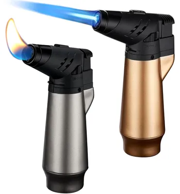 2 Sturmfeuerzeuge, winddicht, nachfüllbar, Gold+Silber
