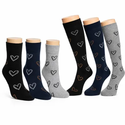 Produktbild von RS Harmony Damen Bambus Socken Kniestrümpfe Love Mix 6 Paar Gr. 39-42, KI-generiertes Bild
