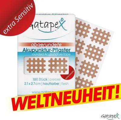 Produktbild von Gatapex Weltneuheit *Extra Sensitiv* Gitter Akupunktur-Pflaster flesh 160 St. 2,1 x 2,7cm mit abgerundeten Ecken hautfarbe