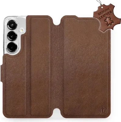 Produktbild von Echtleder Handyhülle für Galaxy S25, Mobiwear Leather, Braun