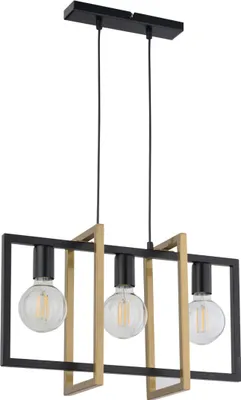 Zdjęcie produktu dla Lampa wisząca dekoracyjna geometryczna loft potrójna czarno-złota Eden 3xE27 15W Sigma Lighting