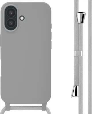 Image de imoshion Étui en silicone avec cordon pour l'Apple iPhone 16 - Gris clair