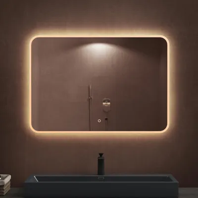 Immagine prodotto di doporro Specchio Bagno LED 100x70 cm Rettangolare Retroilluminato con Interruttore Tattile Dimmerabile 3 Colori Antifog in Vetro Temperato HD, Installazione Orizzontale o Verticale