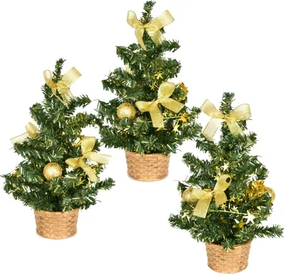 Produktbild von Bäume dekoriert gold 25 cm, 3 Stück