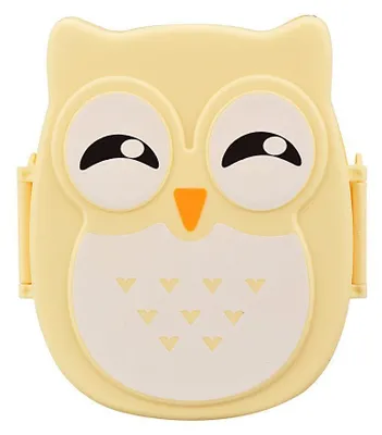 Lunchbox mit Eulenmuster, 1050 ml, 16,8x13x7 cm, gelb
