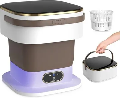 Produktbild von Tragbare Waschmaschine: 15-Liter-Mini-Waschmaschine mit Schleudergang und 3 Waschprogrammen für kleine Kleidungsstücke, faltbare Mini-Waschmaschine für Wohnmobile