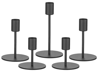 Image de Support pour bougies chauffe-plat, noir, lot de 5, en fer, diamètre de 2 cm