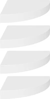 Obrázek produktu pro vidaXL Rohové plovoucí police 4 ks. Bílé 25x25x3,8 cm MDF