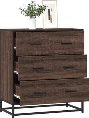 Produktbild von vidaXL Sideboard Braun Eichen-Optik 68x35x76 cm Holzwerkstoff & Metall