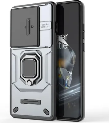 Produktbild von OnePlus 12 Hülle - Coverup Ring Ständer Back Cover mit Kamera Schutz - Grau