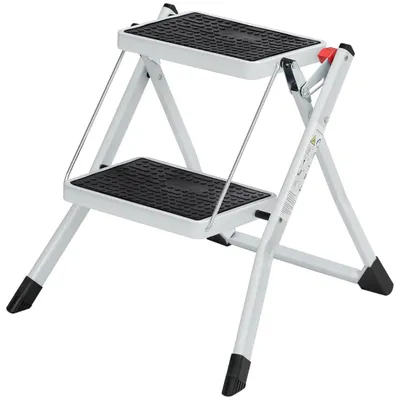 Obrázok produktu pre Domáci rebrík Spacetronik SPG220W 2 stupne skladací naplocho 3,5 cm biely