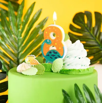 Image de 8. Anniversaire Bougies Gâteau Picker Dino Fun