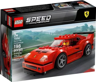 The image shows the retail packaging of a LEGO Speed Champions Ferrari F40 Competizione set.