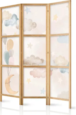 Zdjęcie produktu dla Parawan japoński Dla dzieci 135x172 cm 3-częściowy biały